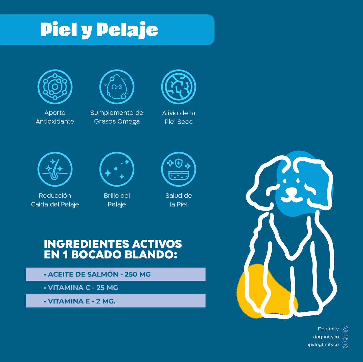 Combo Piel y Pelaje - Acite de Salmón - Suplemento Para Perros - Dogfinity