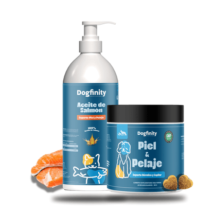 Combo Piel y Pelaje - Acite de Salmón - Suplemento Para Perros - Dogfinity